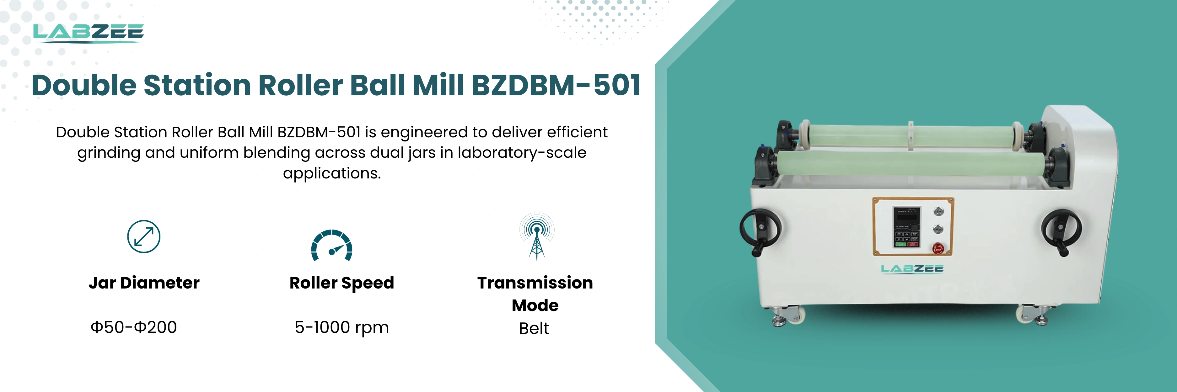 Double Station Roller Ball Mill BZDBM-501