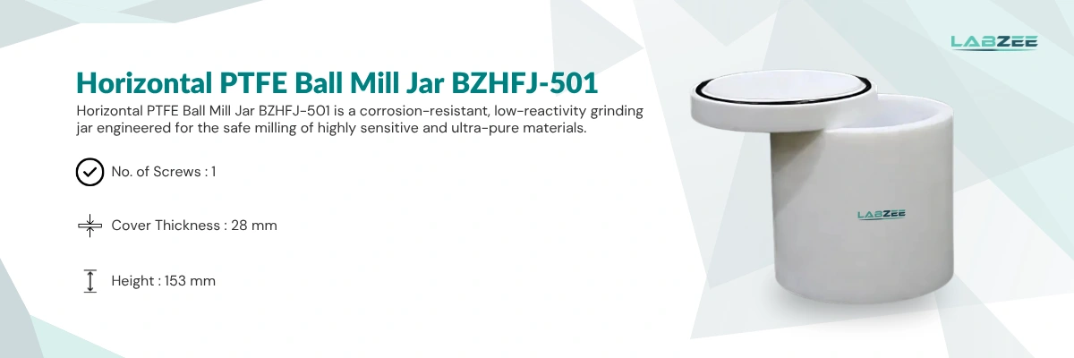 Horizontal PTFE Ball Mill Jar BZHFJ-501